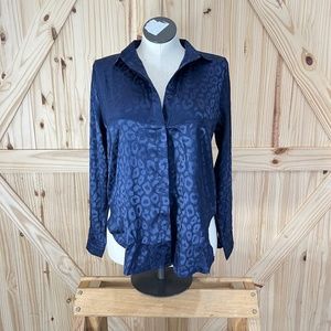 Blue Animal Print Ladies Blouse